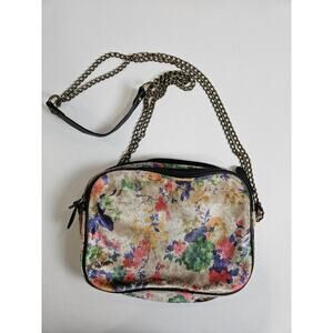 Kimchi Blue Urban Outfitters Floral Velvet Crossbody Mini Bag Zip Multi-Colored